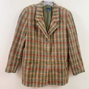 Vintage Lizsport Wool Plaid Jewel Tones Green/Brown/Red Jacket